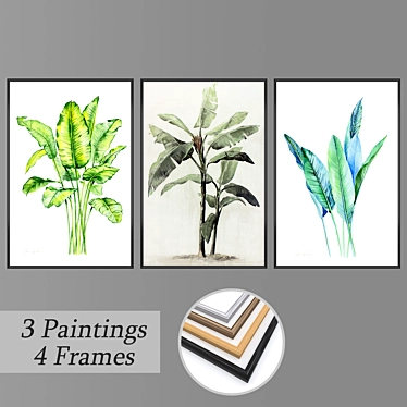 Artistic Set: Wall Paintings & Frames 3D model image 1 