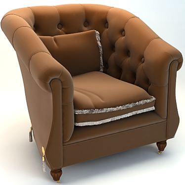 Elegant Fabric Armchair 3D model image 1 