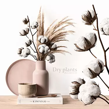 Botanical Bliss: Decorative Dry Plant Set 3D model image 1 