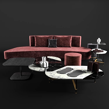 Modern Vray Sofa Design 3D model image 1 