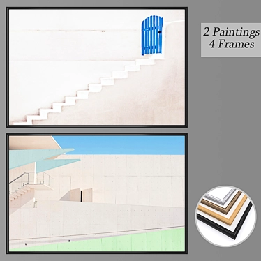 Artistic Wall Paintings Set 3D model image 1 