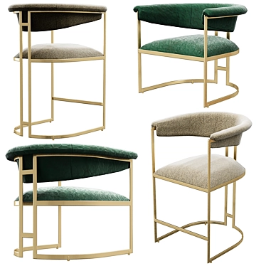 Anouka Armchair & Barstool: Modern Elegance by Hamilton Conte 3D model image 1 