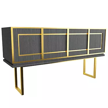 Modern Wooden Sideboard 3D model image 1 