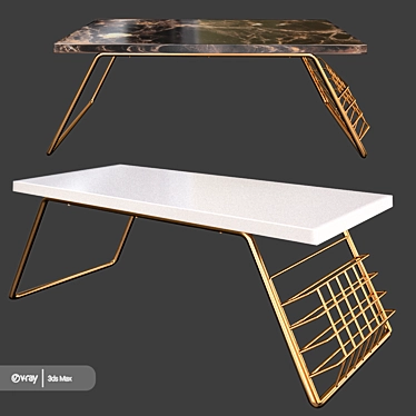 Modern Sled Coffee Table | Ivy Bronx Hoffman 3D model image 1 
