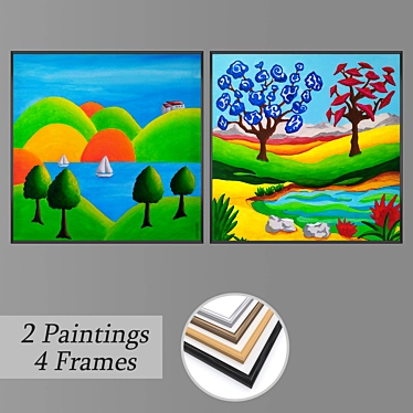 Elegant Wall Art Set 3D model image 1 