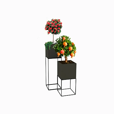 Modern Poly Flower Pot 3D model image 1 