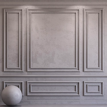 Opal Gray Decorative Plaster with Molding 3D model image 1 