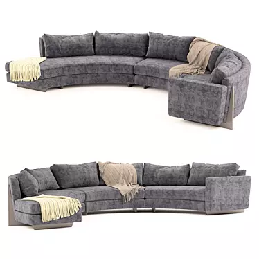 Stylish Circular Sofa: Thayer Coggin 3D model image 1 