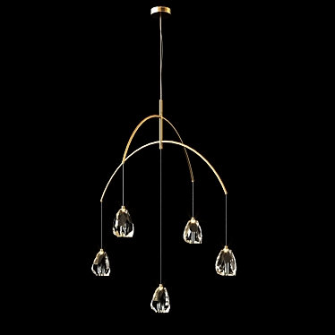 Glamour Arced Crystal Chandelier 3D model image 1 