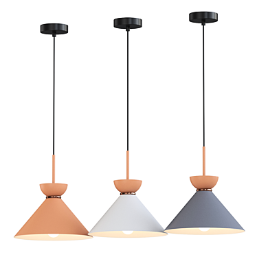 Elegant Conical Pendant Lamp: Lampatron AIKE 3D model image 1 