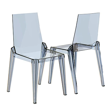 Sleek Mist Dining Chair: Elegant Acrylic Design 3D model image 1 