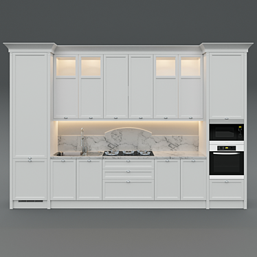 Soul Wood Neo Classic Kitchen 3D model image 1 