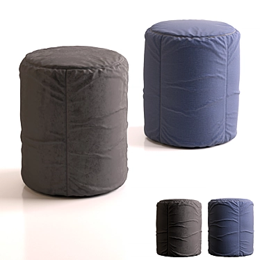 Dual Color Pouf: Stylish & Comfortable 3D model image 1 