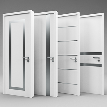 Sleek Vray Doors 3D model image 1 