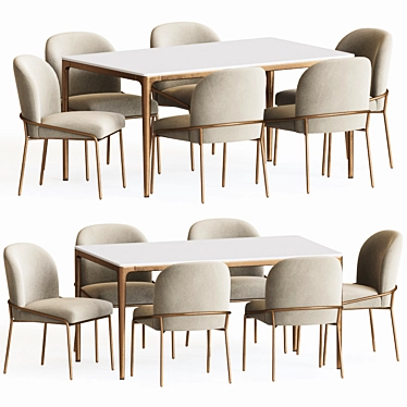 Modern Dining Set with Astrud Chair & Canto Table 3D model image 1 