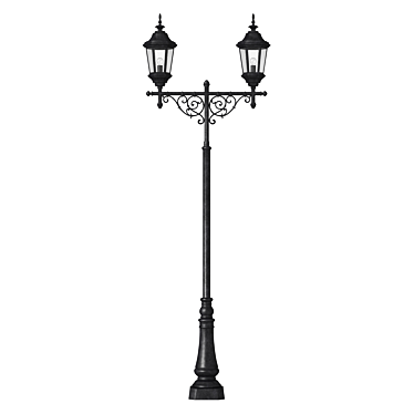 Vintage Wrought Iron Street Lamp 3D model image 1 