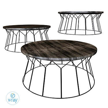 Sleek Modern Deion Coffee Table 3D model image 1 