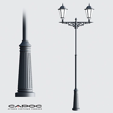 Elegant Cast Support with Dual Lights 3D model image 1 