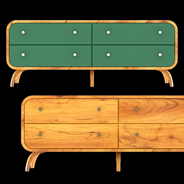 Emerald Elegance: Ellipse Chest of Drawers 3D model image 1 