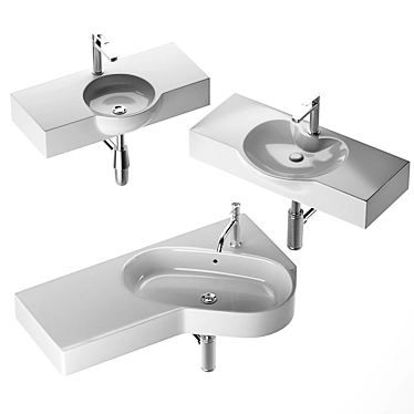 Modern Washbasin Set: Gid Simple-N Str4280c, Venecia 60, Berloni Bagno Wall 3D model image 1 