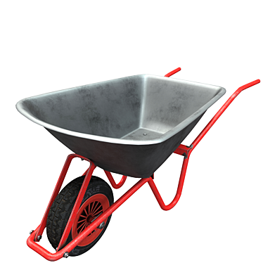 Heavy-Duty Wheelbarrow 3D model image 1 