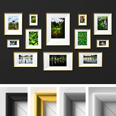 Nature's Delight: Beautiful Nature Photo Frames 3D model image 1 