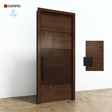  Lecate Artisan Walnut Door 3D model image 1 