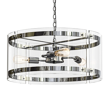 Modern Glass Pendant Chandelier 3D model image 1 