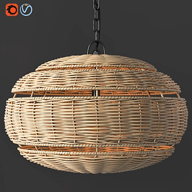 Palmea Rustic Outdoor Pendant 3D model image 1 