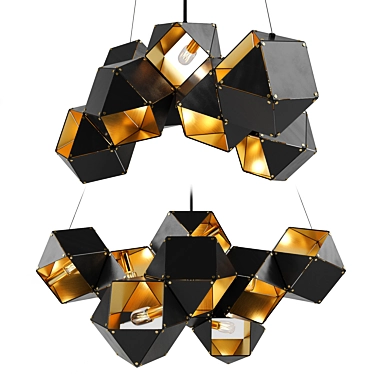 Elegant Metal Pendant Lamp 3D model image 1 