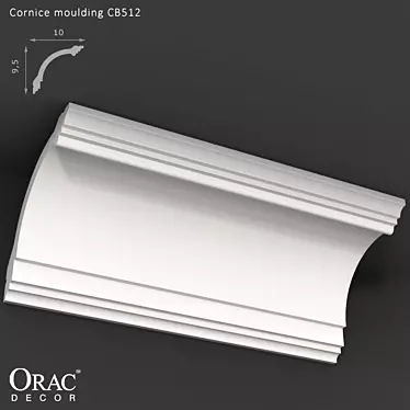 Elegant Linear Cornice Moulding 3D model image 1 