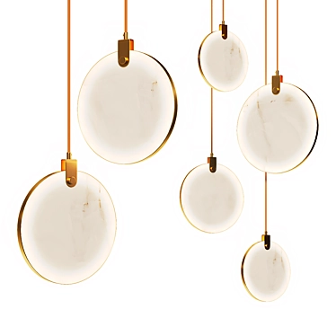 Brass & Marble Pendant Lamp 3D model image 1 