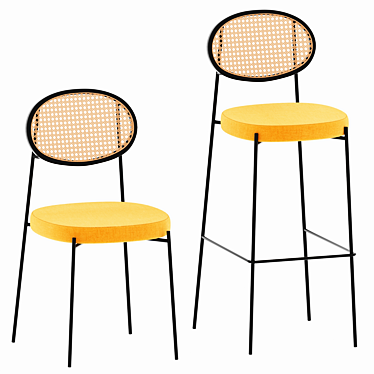 Drift Rattan Chairs: Modern Elegance for any Space 3D model image 1 