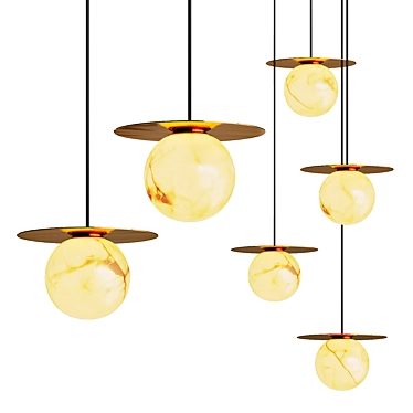 Elegant Marble Orb Pendant Light 3D model image 1 