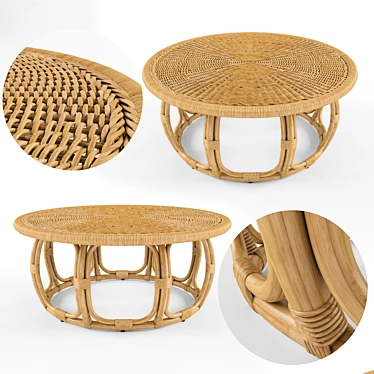 Elegant Anguilla Rattan Table 3D model image 1 