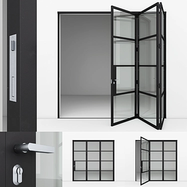  Modern Aluminum Door: Vray & Corona Compatible 3D model image 1 