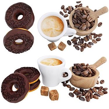 Coffee & Donuts Bundle: Realistic 3D Model 3D model image 1 