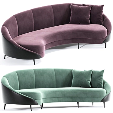 Elegant Curved Sofa: Beverly 3D model image 1 