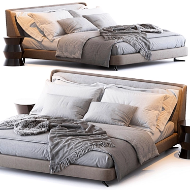 Elegant Spencer Bed by Minotti 3D model image 1 