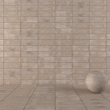 Suite Gray Concrete Wall Tiles 3D model image 1 