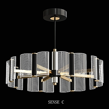 Modern LED Chandelier: SENSE-C 3D model image 1 