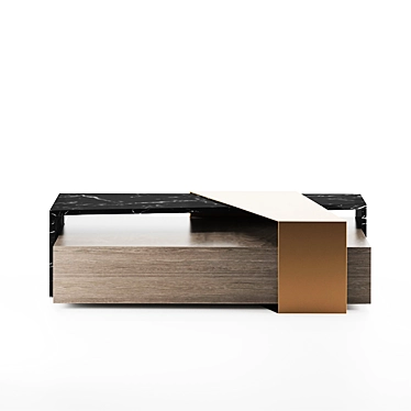 Luxury Oak Veneer Centre Table 3D model image 1 