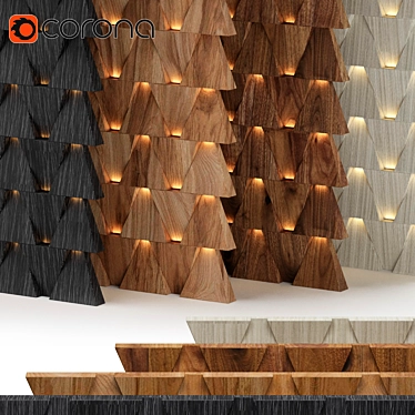 Elegant Wood Paneling: 4 High-Resolution Textures - 2000mm x 2000mm 3D model image 1 