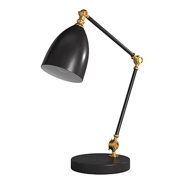 Sleek Steel and Brass Table Lamp 3D model image 1 