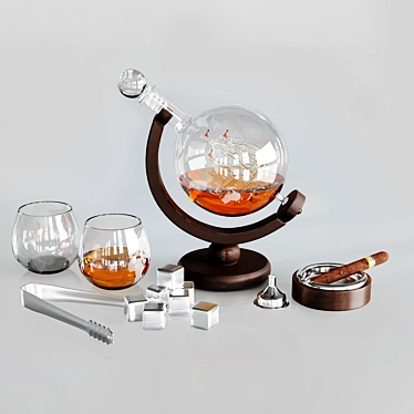 Worldly Whiskey Decanter Set 3D model image 1 