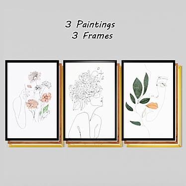 Art Frams: Trio of Art Line Masterpieces 3D model image 1 