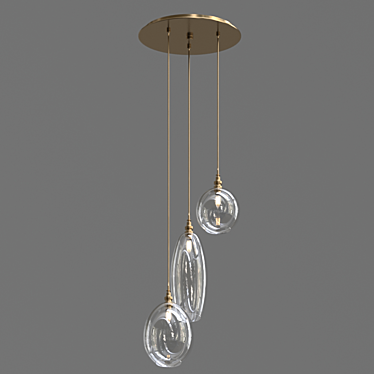 Elegant Round Pendant Necklace 3D model image 1 