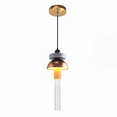 Modern Gold Pendant Light 3D model image 1 