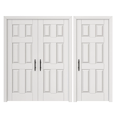 Elegant Classic Interior Doors 3D model image 1 