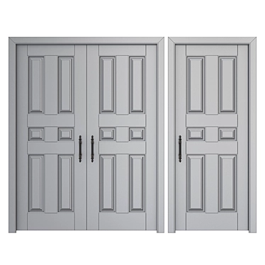 Elegant Classic Interior Doors 3D model image 1 